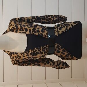OCTOBER SKY small cheetah animal print draping jacket